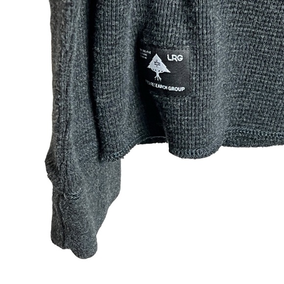 LRG Lifted Research Group Waffle Knit Shirt Men's Medium Gray Long sleeve - Picture 3 of 9